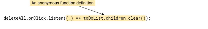 A one-line function definition